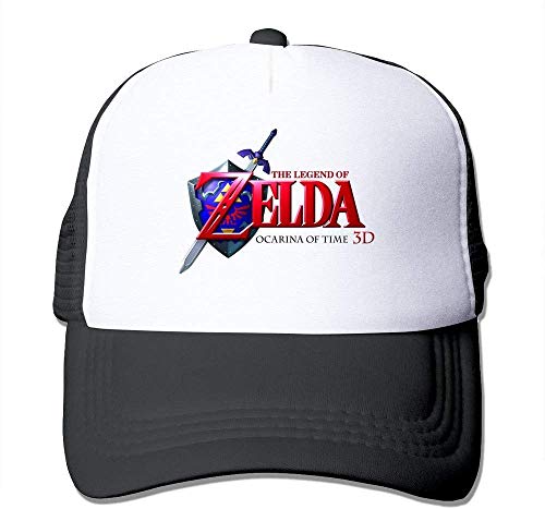 YVES Casual Adult Unisex The Legend of Zelda Ocarina of Time 3D Logo 100% Nylon Mesh Caps One Size Fits Most Adjustable Trucker Hat Black