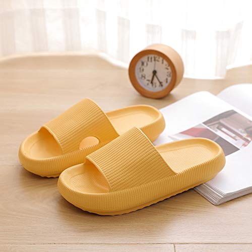 Zapatillas de estar por casa para mujer, de verano, planas, interiores, chanclas femeninas, zapatillas de estar por casa (42-43, amarillo)