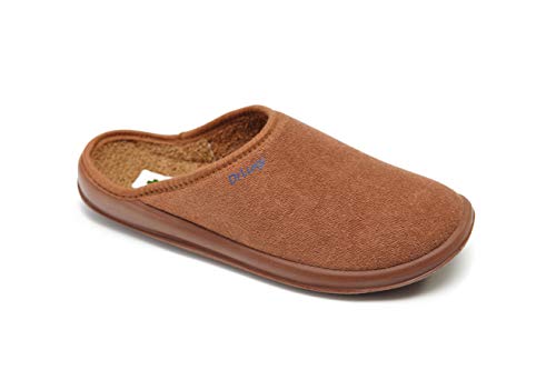 Zapatos médicos DrLuigi para Hombre - Suela de Poliuretano - Interior y Exterior de algodón Italiano (Marrón, 46) - Certificado ISO 9001