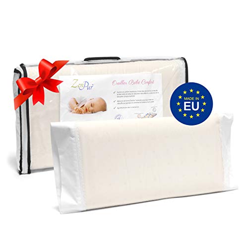 ZenPur Almohada Bebé Viscoelástica Plagiocefalia Perforada Alveolos para Evitar Cabeza Plana - Almohada Cuna Ortopédica - Funda Algodón - Fabricada en Europa – Garantía 10 años - 50x30x7cm ZenPur Almohada Bebé Viscoelástica Plagiocefalia Perforada Alveolos para Evitar Cabeza Plana - Almohada Cuna Ortopédica - Funda Algodón - Fabricada en Europa – Garantía 10 años - 50x30x7cm