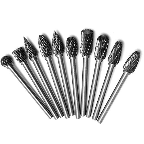 ZFYQ Juego de Fresas para Tallar Madera, Brocas Juego para Fresa Dremel, Metal y Madera, para Taladrar, Pulir, Grabado (10 Piezas) ZFYQ Juego de Fresas para Tallar Madera, Brocas Juego para Fresa Dremel, Metal y Madera, para Taladrar, Pulir, Grabado (10 Piezas)