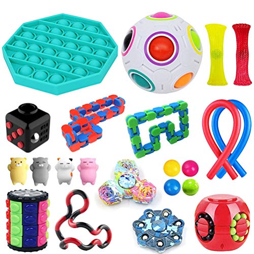 Zhangpu 22pcs Kit de Juguetes Sensoriales, Juguetes sensoriales para el Autismo, Alivia el estrés y la ansiedad Fidget Toy, Juguetes Autismo Fidget para niños y Adultos Fiddle Toys
