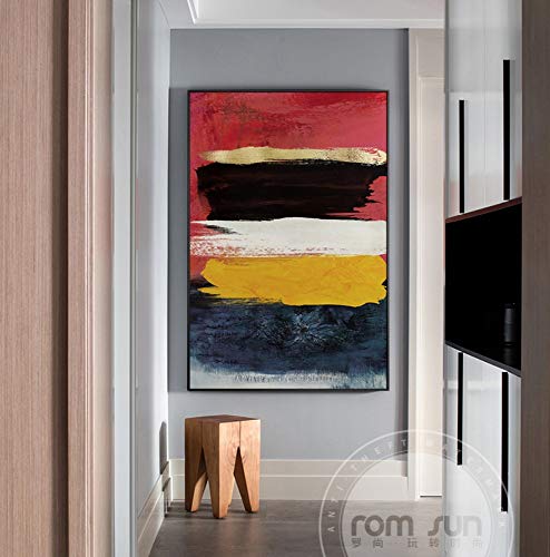 ZJMI Pintura Decorativa Resumen Bloques de Color Brillante de la Pintura Moderna Arte Canvas para impresión de póster Salón Pasillo Entrada artística decoración de pared-70×100cm