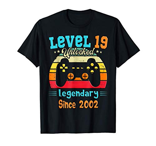 19th Gaming Birthday Legendary 19 Years Gamer Since 2002 Camiseta