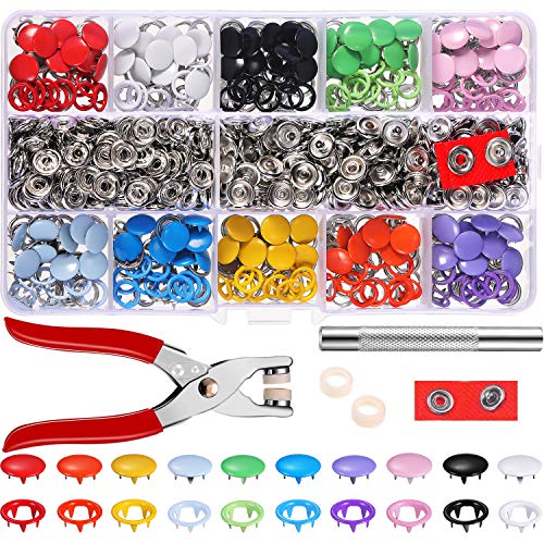 200 Juegos de Corchetes de Presión Hueco Sólido Alicates Herramientas de Manualidades Broches de Presión Botones de Metal para Costura Manualidades 9,5 mm, 10 Colores 200 Juegos de Corchetes de Presión Hueco Sólido Alicates Herramientas de Manualidades Broches de Presión Botones de Metal para Costura Manualidades 9,5 mm, 10 Colores