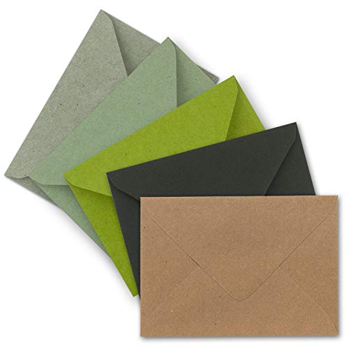 25 sobres para cartas DIN C6-114 x 162 mm (11,4 x 16,2 cm) – Pegado en húmedo – Vintage papel kraft natural – Ideal para tarjetas de invitación