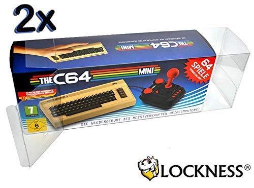 2x Cubierta protectora para The C64 Mini / Box Protector para Commodore 64 Mini 0.5 mm RESISTENCIA Embalaje original TRANSPARENTE Y ADECUADO