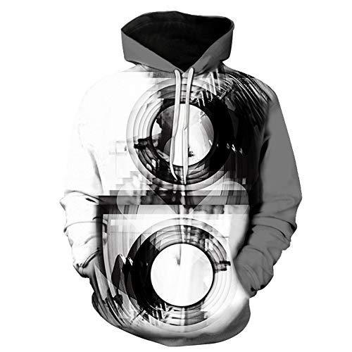 3D Impresa Sudadera con Capucha, Sudadera Con Capucha Impresa En 3D for Jóvenes Sudadera De Batalla Con Bolsillo, Suéter Unisex Dos Mundos Circulares Impresión Mujeres Hombres Jersey Streetwear Sudade