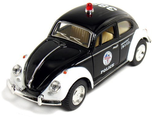 5 Classic Volkswage 1967 Beetle Police car 1:32 Scale (Black/White) by Kinsmart by Kinsmart