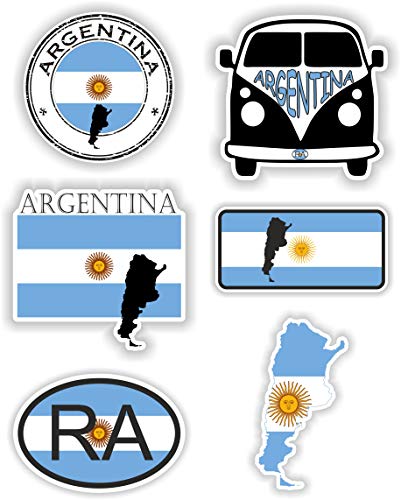 6 pegatinas impermeables de vinilo Argentina. Cada pegatina mide aproximadamente 10 cm. 6 pegatinas impermeables de vinilo Argentina. Cada pegatina mide aproximadamente 10 cm.