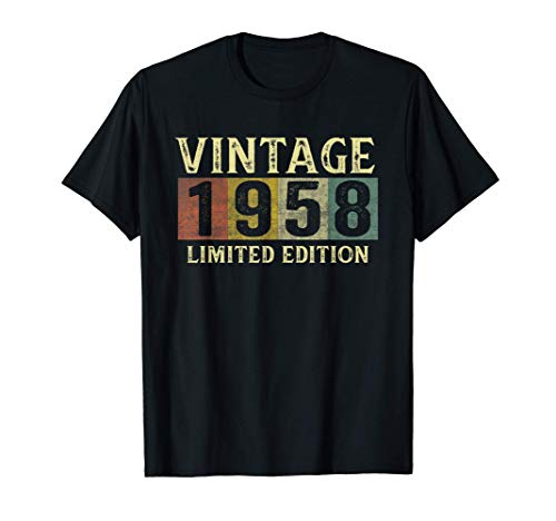 63 Años Cumpleaños Regalos Hombres & Mujer Vintage 1958 Camiseta