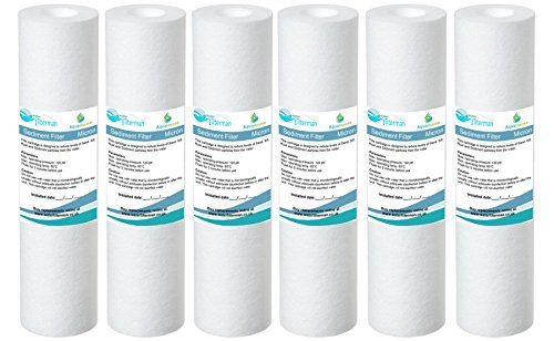 6x AquaHouse 10" cartucho de filtro de agua de sedimentos para ósmosis inversa, polo alimentado por agua y filtración de partículas, se adapta a las carcasas de filtros estándar de 10" - 5 micrones 6x AquaHouse 10" cartucho de filtro de agua de sedimentos para ósmosis inversa, polo alimentado por agua y filtración de partículas, se adapta a las carcasas de filtros estándar de 10" - 5 micrones