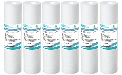 6x AquaHouse 10" cartucho de filtro de agua de sedimentos para ósmosis inversa, polo alimentado por agua y filtración de partículas, se adapta a las carcasas de filtros estándar de 10" - 5 micrones