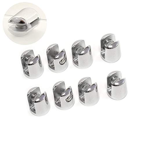 8 Piezas 10-12mm Abrazaderas de Vidrio, Soporte para Estante de Cristal, Sólido Abrazadera de Vidrio Ajustable, Baño Estante de Vidrio Clip Clamp Bracket Soporte