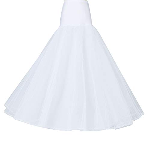 A-Line Mujer Enagua Blanca Negra Crinolina Larga para Vestidos Faldas de Novia Boda Noche 3 Capas 1 Aros
