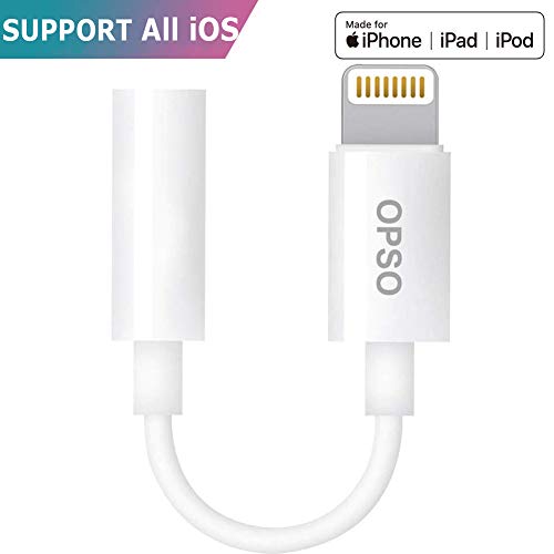 Adaptador Lightning Jack Apple para iPhone [Certificado por Apple] todos Sistemas iOS,Adaptador de Auriculares OPSO de 3.5mm para iPhone,iPad.QIYI UK es el único Vendedor de Los Artículos Originales