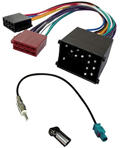 AERZETIX - Kit de Montaje de Radio de Coche estándar - Cable Enchufe de alimentación - Adaptadores de Antena - C1994A