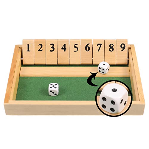 AKlamater - 9 números de juegos de dados, juguetes educativos ideales para 3, 4, 5, 6 años y grandes juegos de mesa de madera, juguetes de madera y juegos educativos para niños