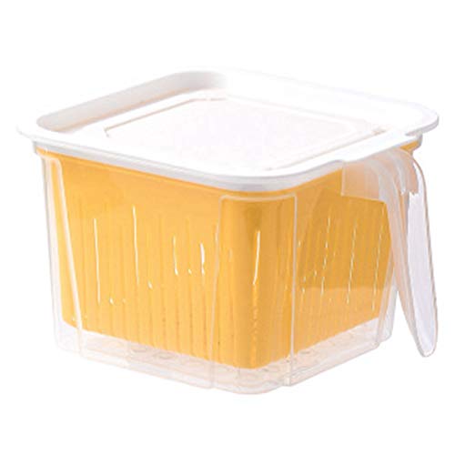 AKlamater Caja de almacenamiento para frigorífico, con cesta de drenaje, tapa y asa, organizador para verduras y frutas (4 piezas) (color blanco) AKlamater Caja de almacenamiento para frigorífico, con cesta de drenaje, tapa y asa, organizador para verduras y frutas (4 piezas) (color blanco)