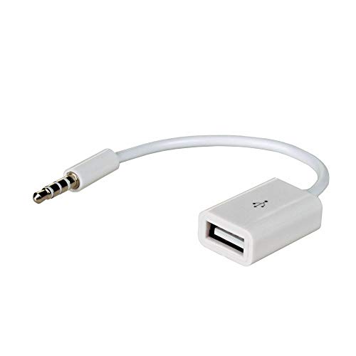 akyga AK de AD de 24  - Adaptador de cable mini jack 3.5 a USB, hembra, Blanco