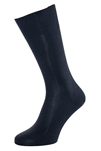 ALBERT KREUZ calcetines de lujo para hombre de 98% seda color azul marino, 42-44