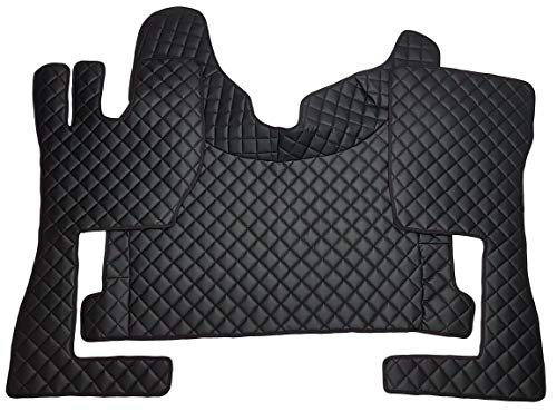 Alfombrillas para piso y cubierta para motor a la izquierda para camión FH4 2014+ accesorios caja de cambios automática de cuero ecológico negro