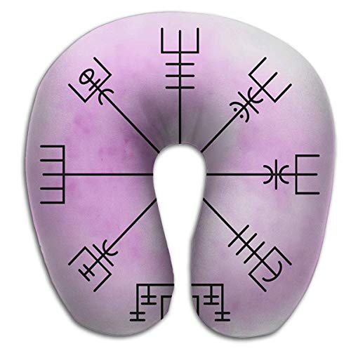 Almohada en Forma de U Almohada Vegvisir Navegación mágica Vikingos Runescript Antiguo Medieval islandés Libro manuscrito Talismán Luck Road Almohada en Forma de U Almohada Vegvisir Navegación mágica Vikingos Runescript Antiguo Medieval islandés Libro manuscrito Talismán Luck Road