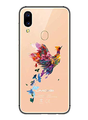 Alsoar Compatible para Funda UMIDIGI A3 Pro Carcasa Silicona TPU Suave Transparente Anti-Choque Protector Caso Patrón Lndo Ultra-Delgado Anti-arañazos Caja Case Cover (Phoenix)