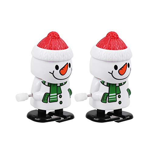 Amosfun 2 juguetes de cuerda de Navidad, muñeco de nieve, juguete para Navidad, vacaciones, fiesta, bolsa de relleno