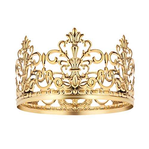 Amosfun Decoración de tarta dorada para decoración de tartas de princesa, 1 unidad. Tiara de Crown delicada y elegante para decorar tartas de boda o cumpleaños