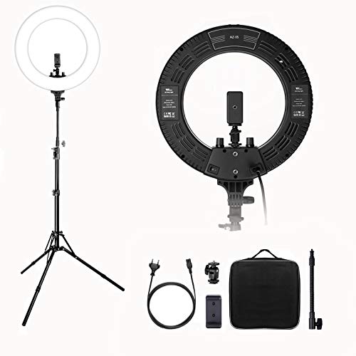 Anillo de Luz 18”- amzdeal 48cm 432pcs LED 3200K-5600K CRI>91 Brillo Regulable 10%-100% Aro de Luz LED con Trípode Soporte del Teléfono para Cámara y Smartphone Autorretrato Youtube Maquillaje Anillo de Luz 18”- amzdeal 48cm 432pcs LED 3200K-5600K CRI>91 Brillo Regulable 10%-100% Aro de Luz LED con Trípode Soporte del Teléfono para Cámara y Smartphone Autorretrato Youtube Maquillaje