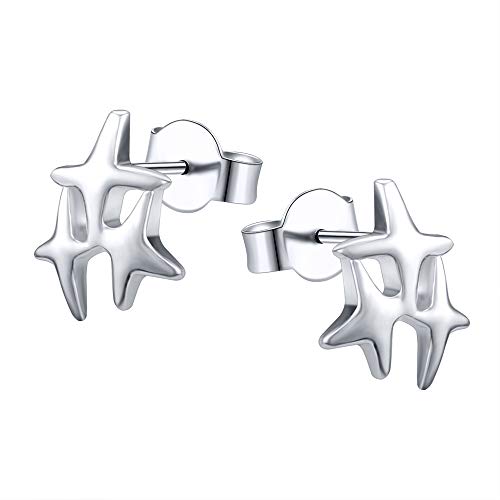 AoedeJ Pendientes de estrella Pendientes de plata esterlina con aretes de estrella Pendientes de escalador de oreja Pendientes de brazalete con orugas (Style 3)