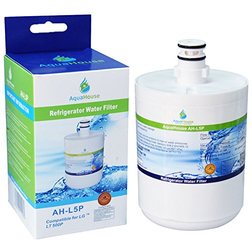 AquaHouse AH-L5P filtro de agua compatibles para LG nevera LT500P, 5231JA2002A, GEN11042FR-08, ADQ72910901, Premium