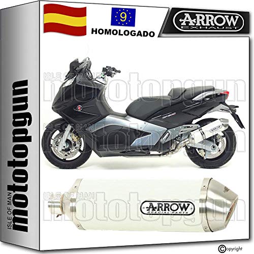 ARROW TUBO DE ESCAPE HOMOLOGADO RACE-TECH CON FONDO INOX EN ALUMINIO BLANCO COMPATIBLE CON GILERA GP 800 2008 08 2009 09 2010 10 2011 11 2012 12 71749AOB