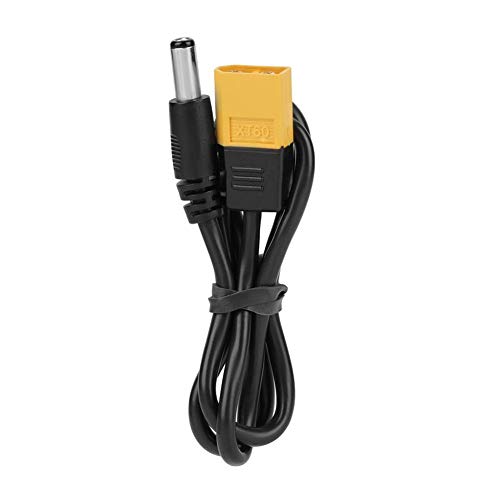 ASHATA Cable de alimentación de 20 Pulgadas, Cable de alimentación XT60 a DC5525, Buen Aislamiento Profesional para soldar rápidamente Fácil de Usar Plug and Play para Exteriores