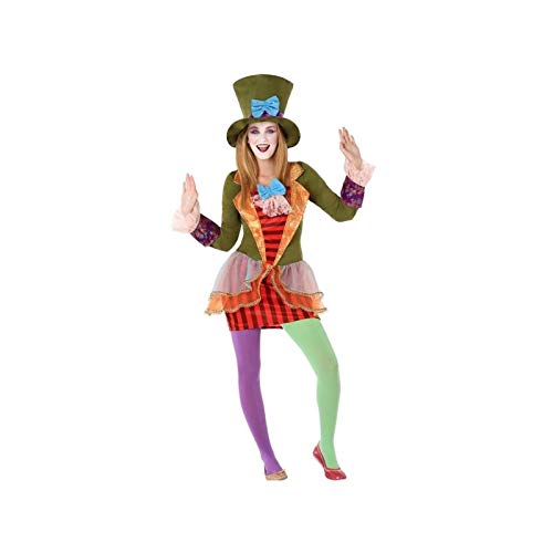 Atosa-61615 Atosa-61615-Disfraz Sombrerera Loca- ADOLESCENTE- Mujer, Multicolor, (61615) , color/modelo surtido