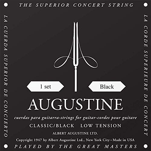 Augustine Cuerdas para Guitarra Clásica, Negro, Juego, Tensión Bajo Augustine Cuerdas para Guitarra Clásica, Negro, Juego, Tensión Bajo