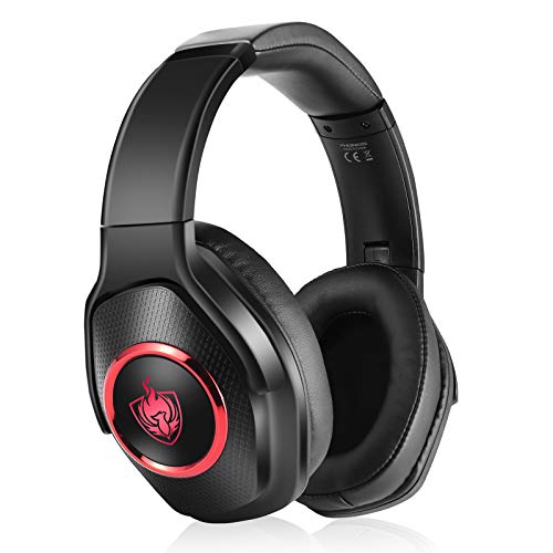 Auriculares PS4, Auriculares para Juegos con Cable para Xbox One, PC, Auriculares Inalámbricos Bluetooth Plegables de Baja Latencia con Sonido Envolvente 7.1, luz RGB - Rojo Auriculares PS4, Auriculares para Juegos con Cable para Xbox One, PC, Auriculares Inalámbricos Bluetooth Plegables de Baja Latencia con Sonido Envolvente 7.1, luz RGB - Rojo