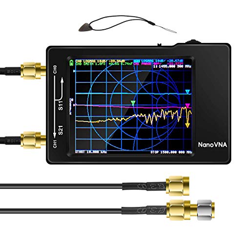AURSINC Nanovna Analizador de Red Vectorial 10KHz -1.5GHz HF VHF UHF Analizador de Antena Medición de parámetros S, relación de Onda estacionaria de Voltaje, retardo, Tabla de Smith Versión REV3.4
