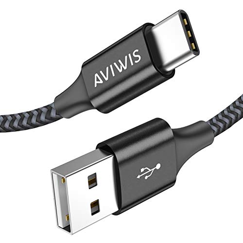 AVIWIS Cable USB Tipo C [1M/3.3FT] 3A Cargador Tipo C Carga Rápida y Sincronización Nylon Cable USB C Compatible con Samsung Galaxy S20/S10/S9/S8, Huawei P40/P30/P20, Xiaomi, LG, HTC, OnePlus