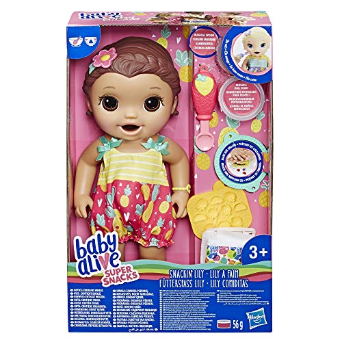 Baby Alive- Snackin Lily Brn Hair, Multicolor (Hasbro E5842EU4) , color/modelo surtido