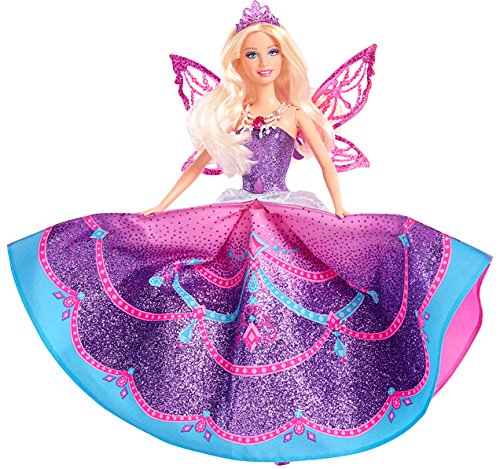 Barbie - Muñeca Vestida de Mariposa, Princesa Catania con Falda y alas desplegables, Color púrpura (Mattel Y6373)