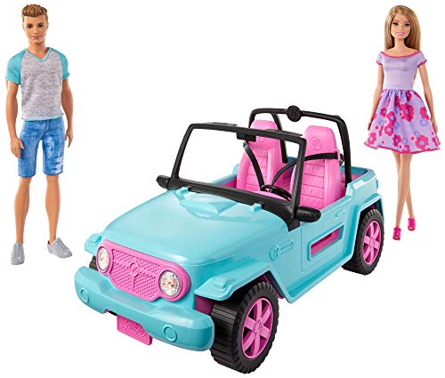 Barbie - Muñeca y Ken con coche todoterreno, muñecos con accesorios (Mattel GHT35) , color/modelo surtido