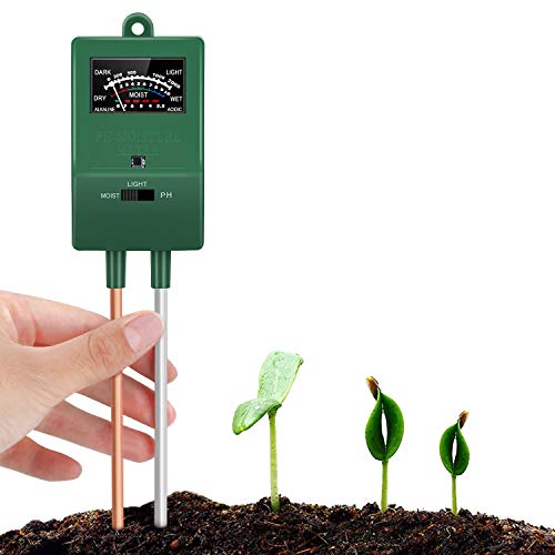 Bearbro Medidor de Suelo, 3 en 1 Sensor de Humedad higrómetro para jardín, Granja, Plantas de césped en Interiores y Exteriores (no Necesita batería)