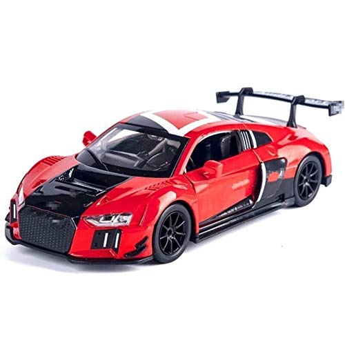 BECCYYLY Diecast Model Car 1:32 Escala Diecast Collection Modelo Metal Alloy Racing Coche para Audi R8 para LMS Pull Back Soundlight T-Oys Vehículo (Color: Rojo) wmpa (Color : Red)