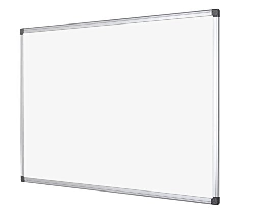 Bi-Office Maya - Pizarra blanca magnética con marco de aluminio, 150 x 100 cm