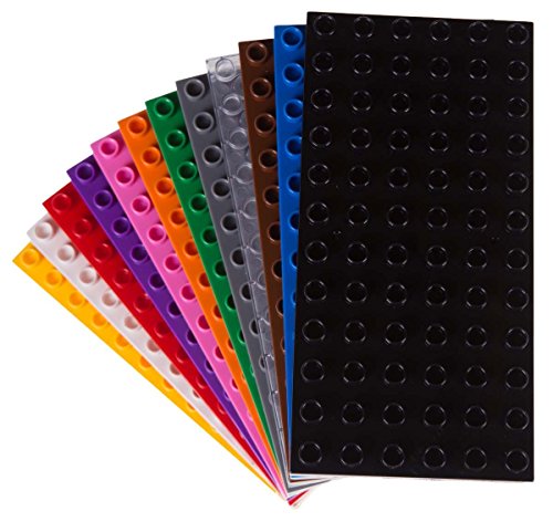 Big Briks - Pack de 12 Bases para Construir - Compatible con Todas Las Grandes Marcas - Tacos Grandes - 19,05 x 9,53 cm - Negro, Blanco, Transparente, Gris, Azul, Verde y más Big Briks - Pack de 12 Bases para Construir - Compatible con Todas Las Grandes Marcas - Tacos Grandes - 19,05 x 9,53 cm - Negro, Blanco, Transparente, Gris, Azul, Verde y más
