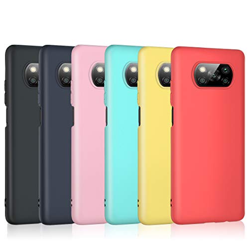 Bkeke 6 x Funda Xiaomi Poco X3 NFC, 6 Unidades Caso Juntas Fina Silicona TPU Flexible Colores Carcasas Xiaomi Poco X3 NFC - Negro, Azul Oscuro, Rosa, Menta Verde, Amarillo, Rojo Bkeke 6 x Funda Xiaomi Poco X3 NFC, 6 Unidades Caso Juntas Fina Silicona TPU Flexible Colores Carcasas Xiaomi Poco X3 NFC - Negro, Azul Oscuro, Rosa, Menta Verde, Amarillo, Rojo