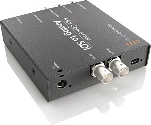 Blackmagic Design Mini Converter Analog - SDI - Conversor de vídeo (1080i,1080p,720p, NTSC,PAL, Negro, Component/S-Video, SDI, 12 V)