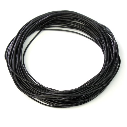 BlingWorld 9M Cuerda Cordón Negro de Cuero PU para Collares Pulseras Brazaletes Abalorios